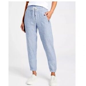 Athleta Cabo Linen Jogger in Blue Chambray Size 16